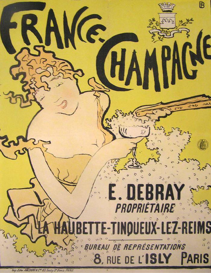 champagne ad from Paris 1890s